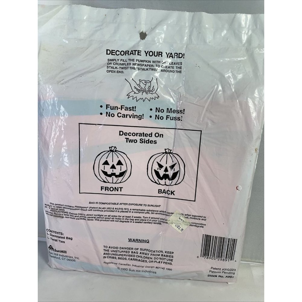 GIANT 140 Gallon PUMPKIN Leaf Bag Décor YARD ART Vintage Halloween Vintage - Picture 4 of 8